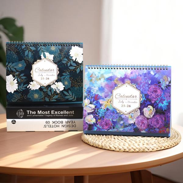 12 Photos Custom Wall Calendar in Retangle Shape for Holiday / Seasonal Theme Promotion