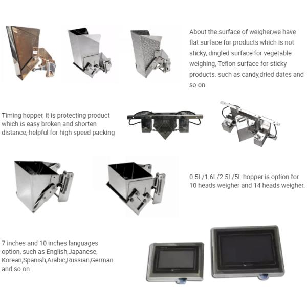 10 Head Multihead Weigher Machine For Food Banana Chips