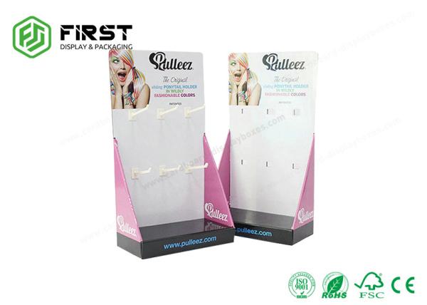 Quality Customized Logo Printing Recycled PDQ Cardboard Hook Counter Display Stand for sale
