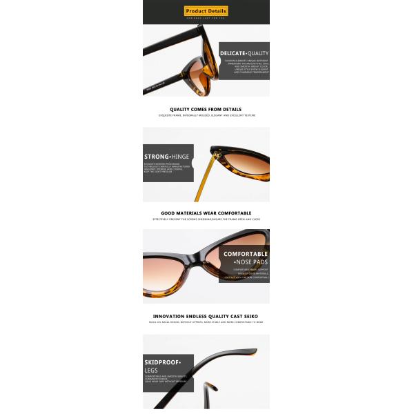 Retro Vintage Narrow Cat Eye Sunglasses Women Cat Eye Clout Glasses Plastic Frame