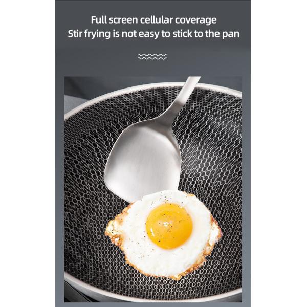 High Capacity Stovetop Frying Pan Kitchen Non Stick Stainless Steel