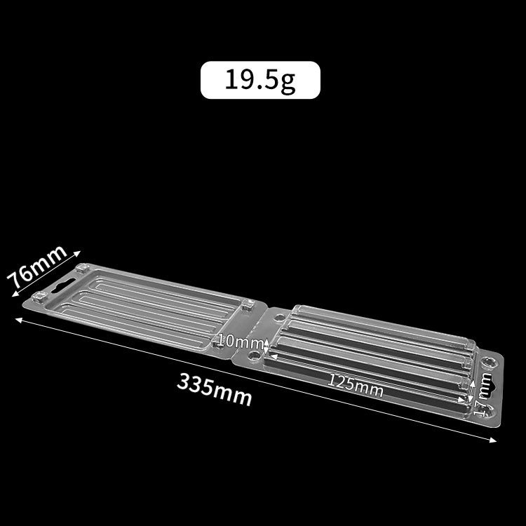 Custom Disposable Clear Plastic 3 Cell Rectangular Makeup Brush Clamshell Packaging