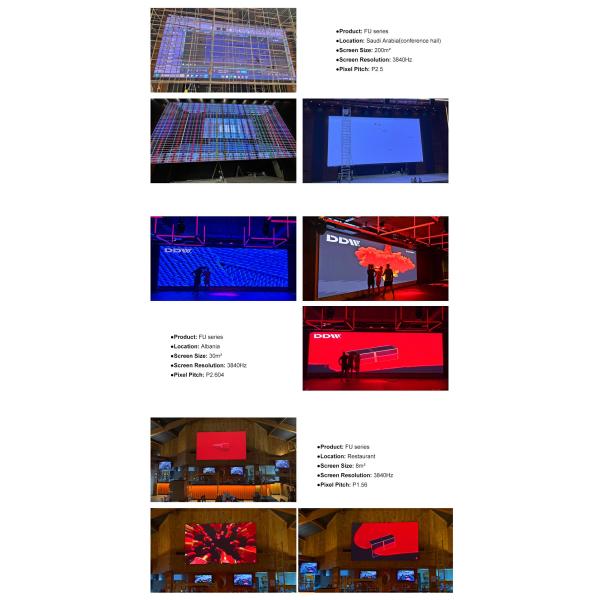 Aluminum Cabinet Indoor LED Screen P1.56 P1.95 P2.5 P2.6 P2.9 P3.91, 500x250/750x250/1000x250mm for Exhibitions & Retail Displays