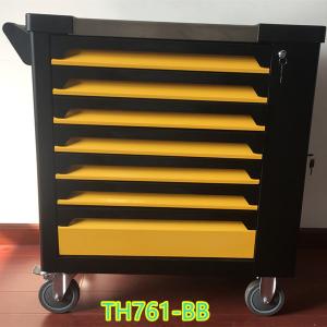 China 5 Drawer Yellow Tool Cart With Drawers And Wheels SPCC Tool Box Trolley on sale