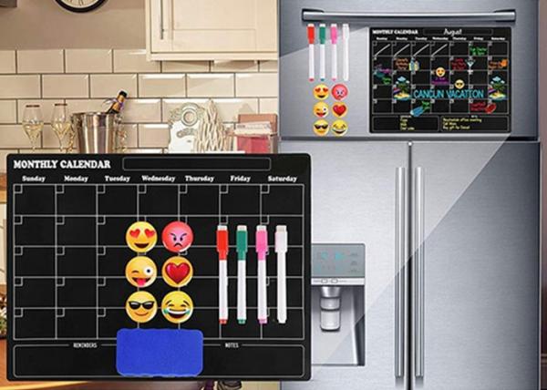 Dry Erase Chalkboard Magnetic Weekly Planner, Kitchen Fridge Magnet Calendar