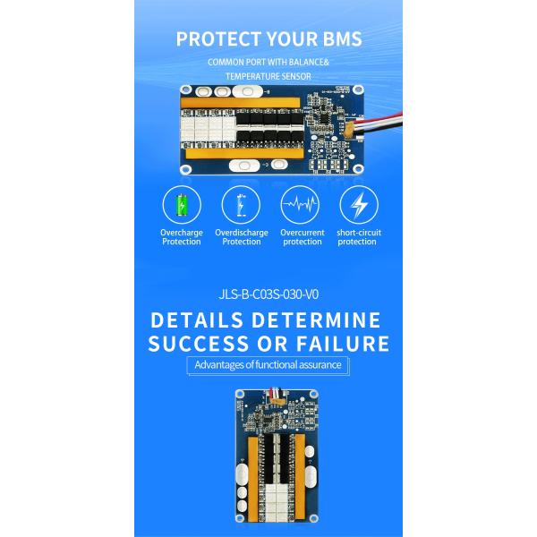 3s 12.75v 5 - 80A Lithium Battery Pack BMS With Balance Function For Solar Street Light