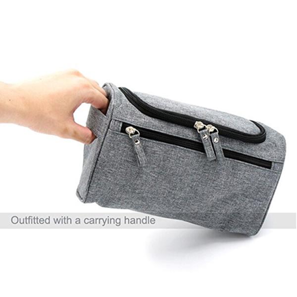 Polyester Travel Hygiene Bag Shaving Bag Zip With Convenient Carrying Handle