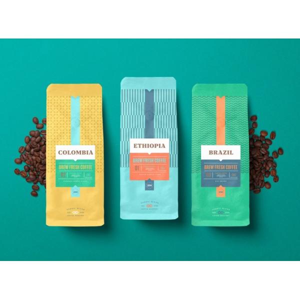 140 Microns Falt Bottom 340g 500g Coffee Packing Bags