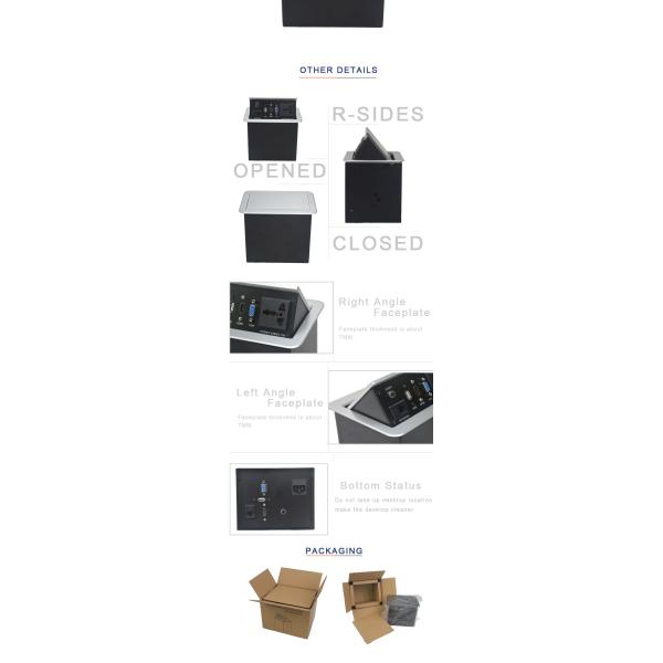 Aluminum alloy multimedia concealed power socket for office table