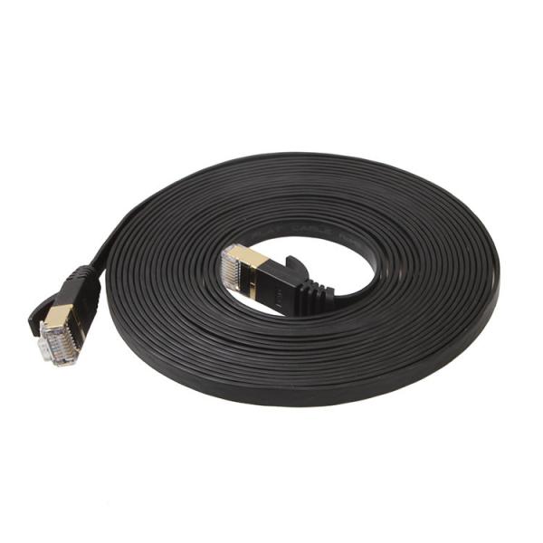 Cat6 UTP Ethernet Lan Cables Flat Short Black Color For Computer