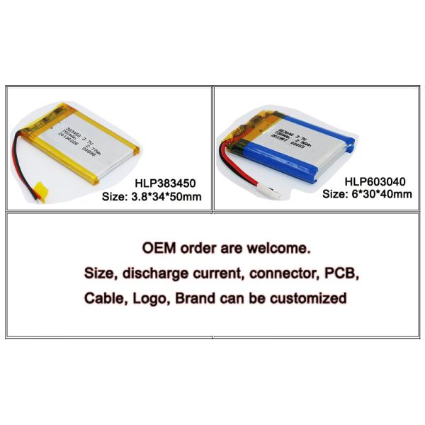 3.7V 700mAh 750mAh Polymer Lipo Pouch Cell rechargeable