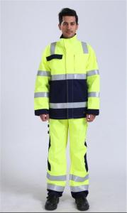 China 50mm Fr Tape Multi Norm Workwear 290gsm Yellow Hi Vis Jacket on sale