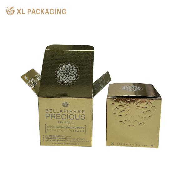 XL Packaging Printed Foldable Card Box Gold Card Paper Folding Card Box Glass Jar Packing Eye Cream Card Paper Box Skin Care Cardboard Box