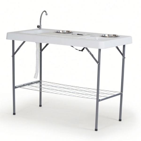 Portable Plastic Metal Folding Table for Outdoor Camping and Garden Activities