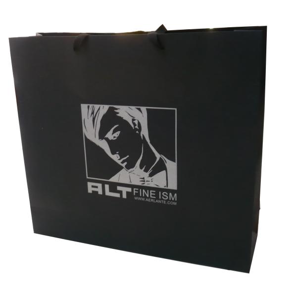 Alt 200g Recycle Paper Carrier Bag With Ribbon Handle, Personalized Logo For Shopping