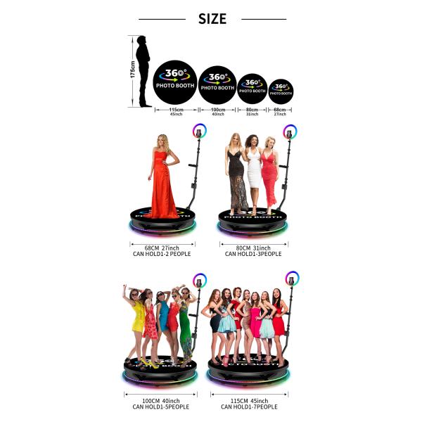 Wedding Events Must-Have 360 Degree Photobooth with Traveling Case Platform Height 25CM