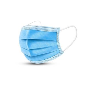 Wholesale ready to ship disposable 3 Layer face mask in stock blue earloop pleated professional factory from china suppliers