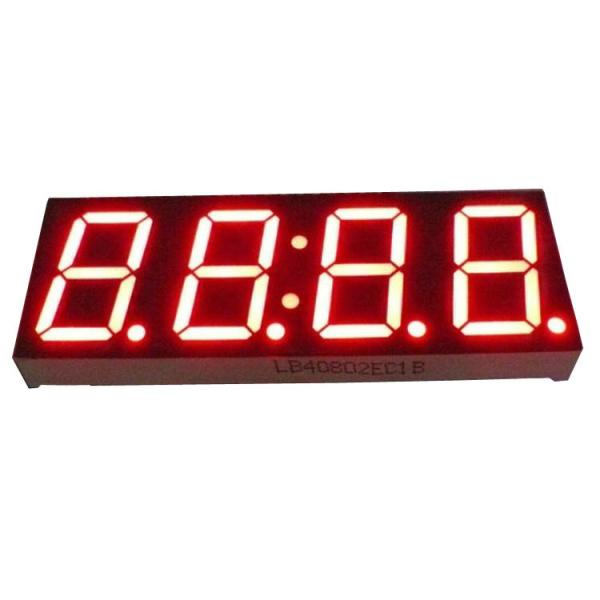 Common Cathode Polarity LED Clock Display with Aluminum Frame in Grey/Black Face