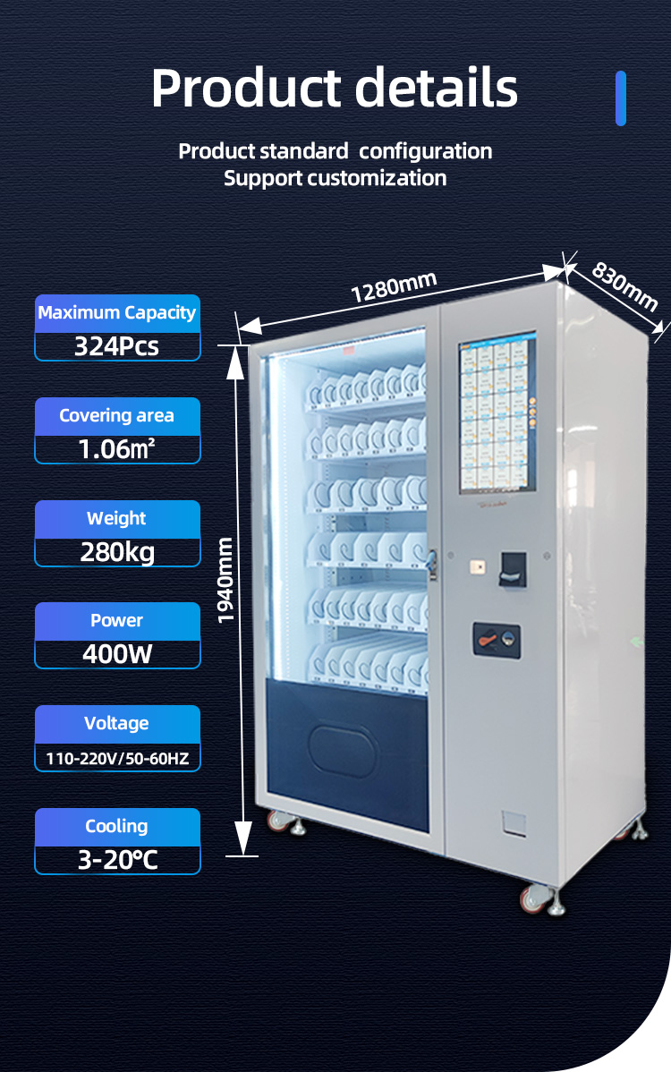 Smart vending machine for snack and drink with E-wallet and touch screen