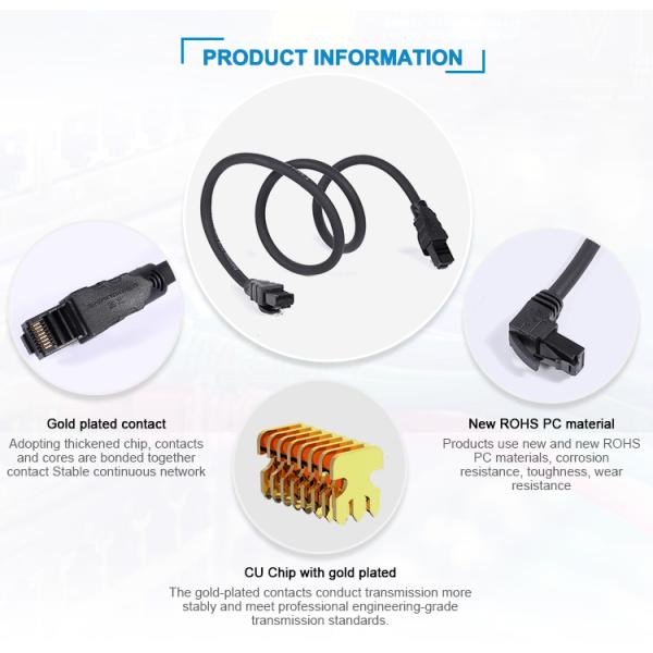 Customizable Direction 2m Cat6 Utp Right Angle Ethernet Cable for Male to Male Patch Cable in Silvery Grey