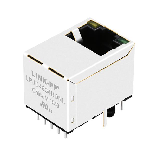 JXD3-0002NL Vertical Mount RJ45 Without Magnetic Jack With LEDs