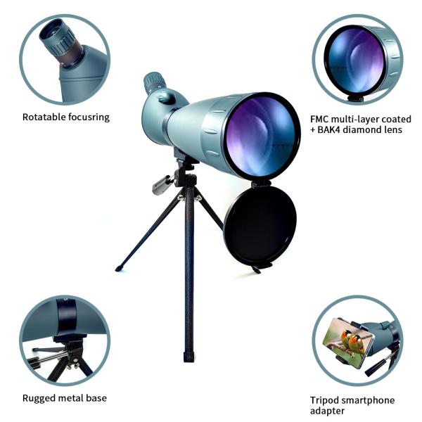 Outdoor Activities 15-45X60 Porro Prism Spotting Scope For Bird Watching