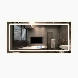 Modern Smart Mirror with High Brightness LED Strip Lights Illuminated and Defogging