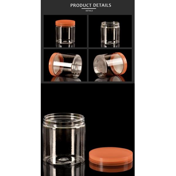 250ml Smooth Surface Plastic Clear Jars Cosmetic Food Grade Plastic Jars