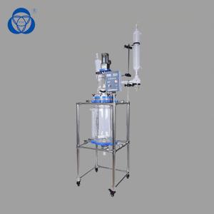 Wholesale PTFE Sealing Jacketed Glass Reactor Vessel Thermostat Compounding Electricity Stirrer from china suppliers