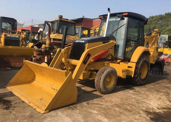 Quality Yellow Used Cat 420f Backhoe Loader / Skid Steer Loader High Working Ability for sale