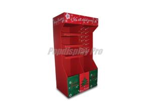 China Cardboard Half Size Pallet Display Stands Red Cardboard Greeting Card Display Stand on sale