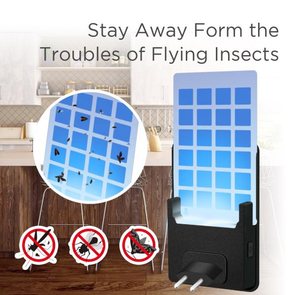 JZ White Harmless Fly Catcher Insect Killing Anti Mosquito Lamp UV Attraction Mosquito Repellent Sticker Lamp for Indoor Bedroom