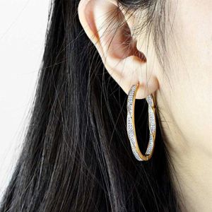 New Fashion S925 Jewelry Party Gift Custom CZ Huggie Gold Hoop Earrings For