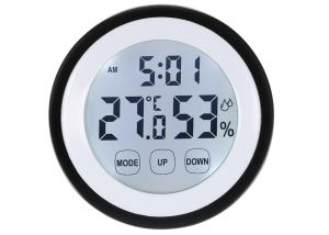 Wholesale Digital LCD Thermometer Hygrometer Electronic Temperature Humidity Meter Weather Station Indoor Tester Time Clock from china suppliers