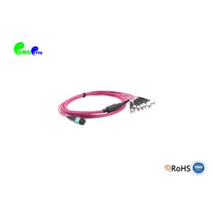 Wholesale 8cores MPO Trunk Cable OM4 MPO Female to 8 x FC UPC 50 / 125μm OM4 Fanout 2.0mm Magenta LSZH Jacket from china suppliers