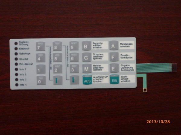 Quality Embossed PET Tactile Flexible Membrane Touch Switch , Keyboard Membrane Switches for sale