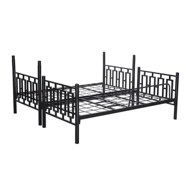 Queen Over Double Stackable Army Metal Bunk Bed Frame