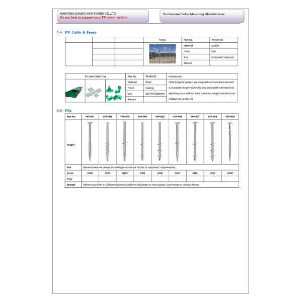 Customized solar panel ground mounting bracket system