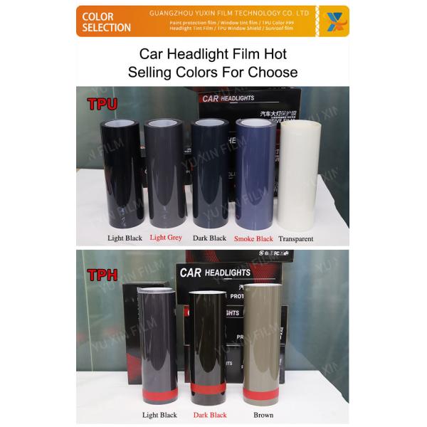 Light Black TPU Headlight Film Taillights Anti Scratch Car Lamp Film Custom Size