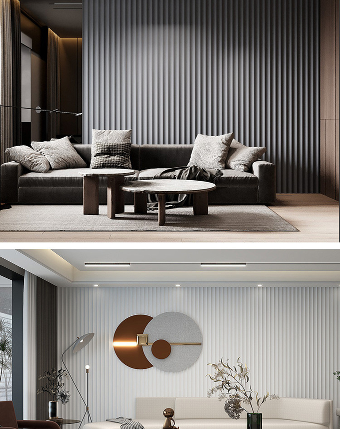 15mm Wood Plastic Composite Wall Cladding WPC Fluted Wave Panel