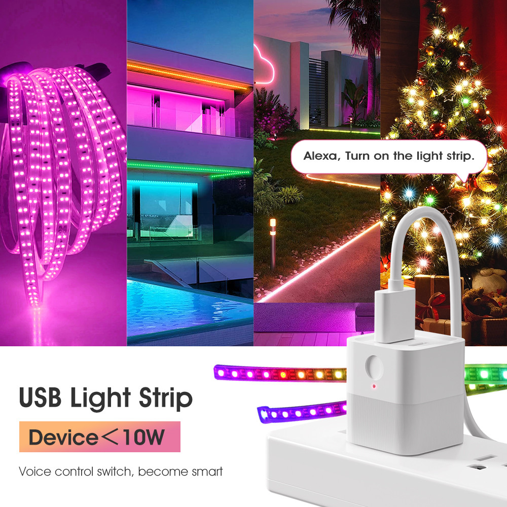 Tuya Smart WIFI Mini Portable Power Adapter Switch 5V Micro USB Type-C Charger Plug Wireless APP Timing Voice Works With Alexa For Light Strips