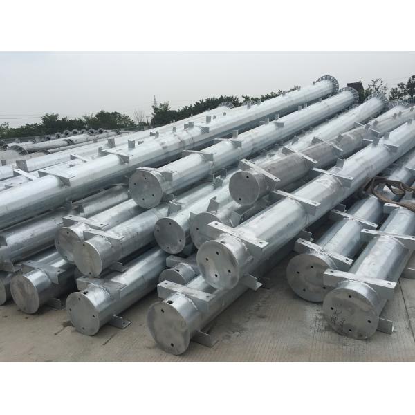 Direct Burial Galvanized Electrical Power Steel Pole With Climbing Rung Q235