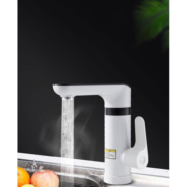 White Cold And Hot Electronic Bathroom Faucet Tap Anti Splash 150L