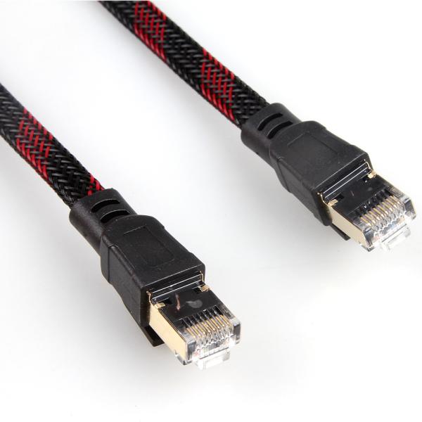 Quality Computer Ethernet Cat7 Patch Cord Nylon Braided For PC Laptop Modem Router for sale