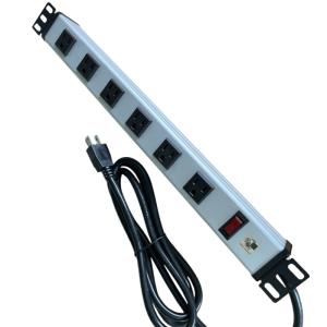 China 6 Way Metal Tabs Multi Outlet Power Strip With 10' Extension Cord  14AWG NEMA 5-15P on sale