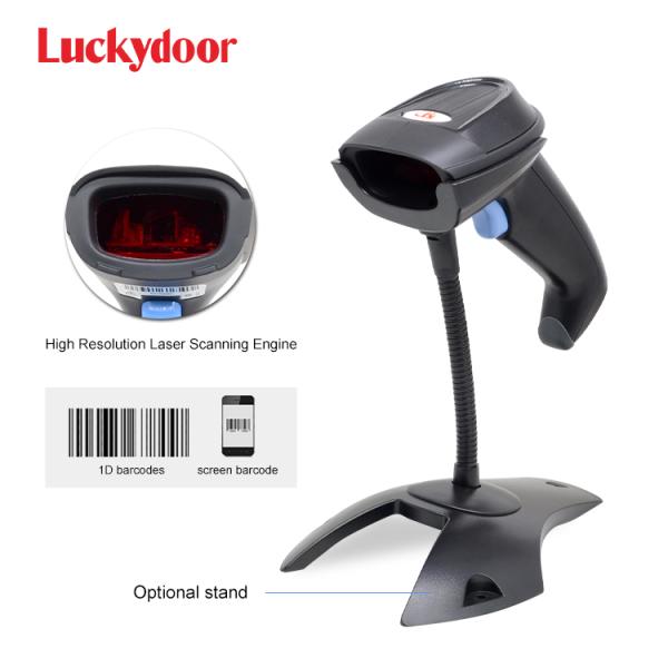 Luckydoor Factory Handheld USB bar Code Scanner Laser Wired bar Code Laser Barcode Scanner