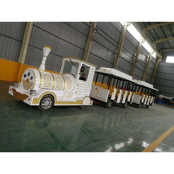 Customized Color Trackless Train Amusement Ride With FRP And Steel Material
