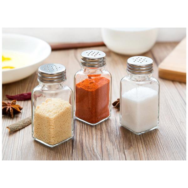 2.8*2.8*10.5cm Transparent Glass Jars 4oz Square Glass Spice Jars Condiment