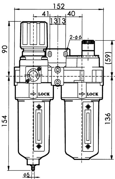 Air Preparation Equipment Aluminum Die-casting Body Material With Auto Drainer