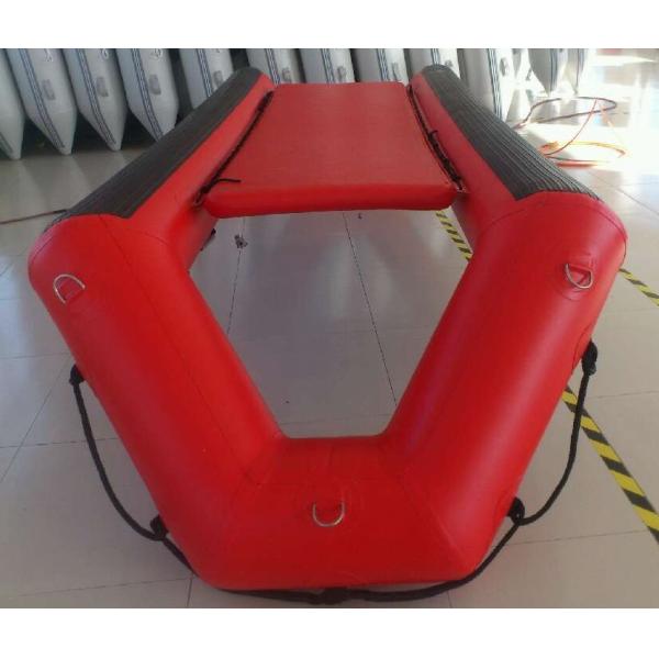 High Performance Inflatable Rescue Boat , Red Towable Army Inflatable Boats